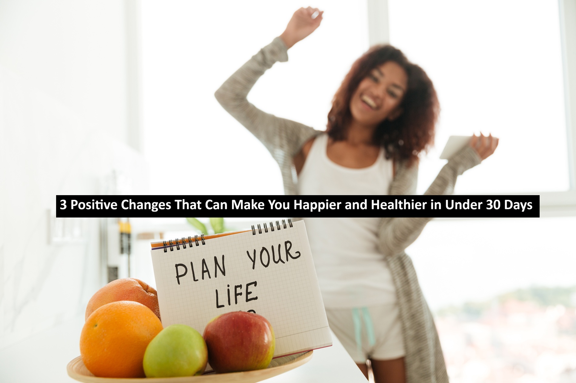 Close up of notebook with slogan 'Plan your life